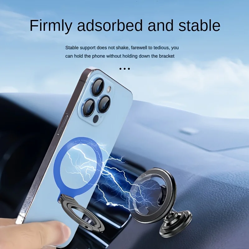 Magnetic Cell Phone Ring Holder Stand Finger Grip Rotation Kickstand Compatible Wireless charging with For MagSafe iPhone 15 14