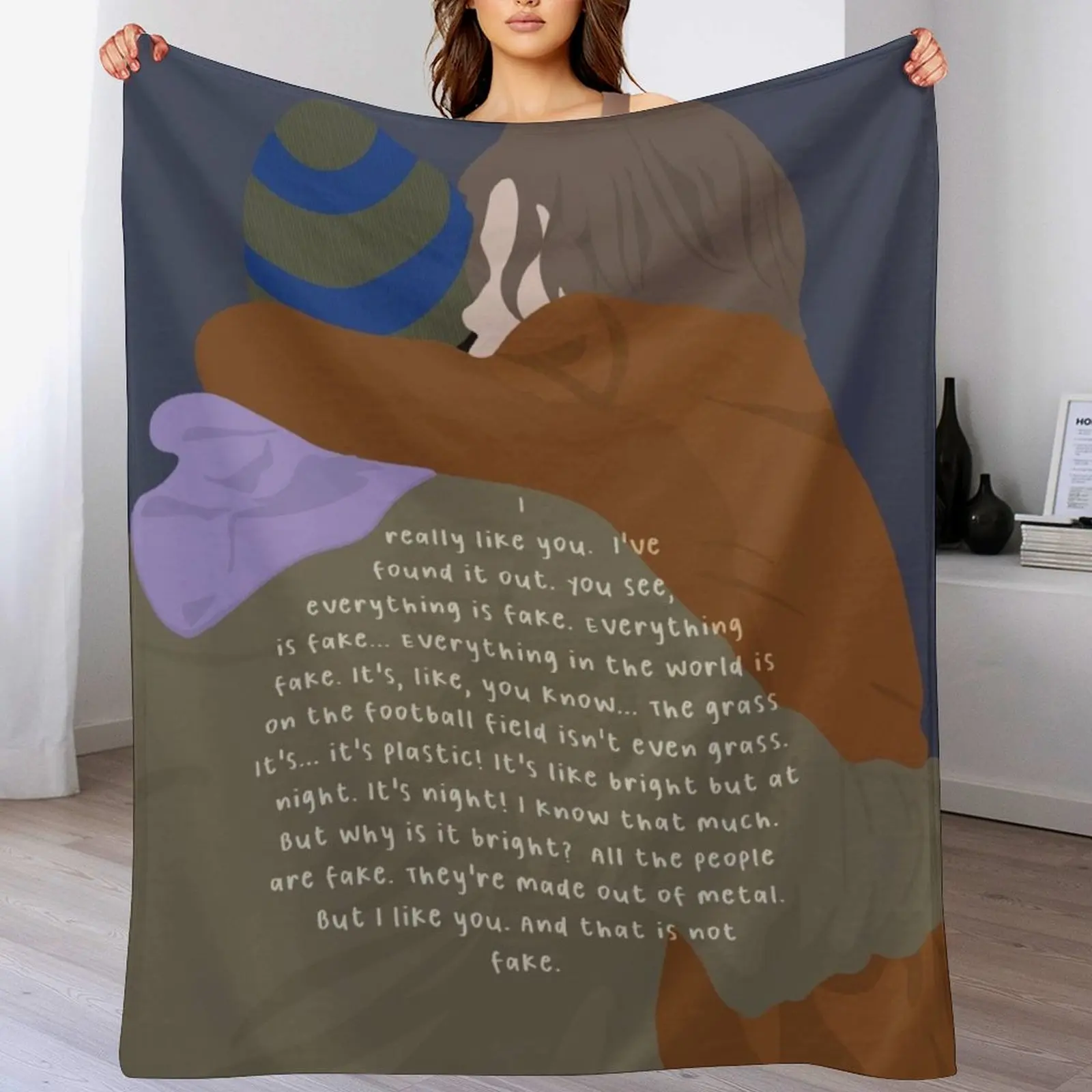 

i like you. and that is not fake. Throw Blanket Long Lasting Soft Plush Blanket for Daily Use