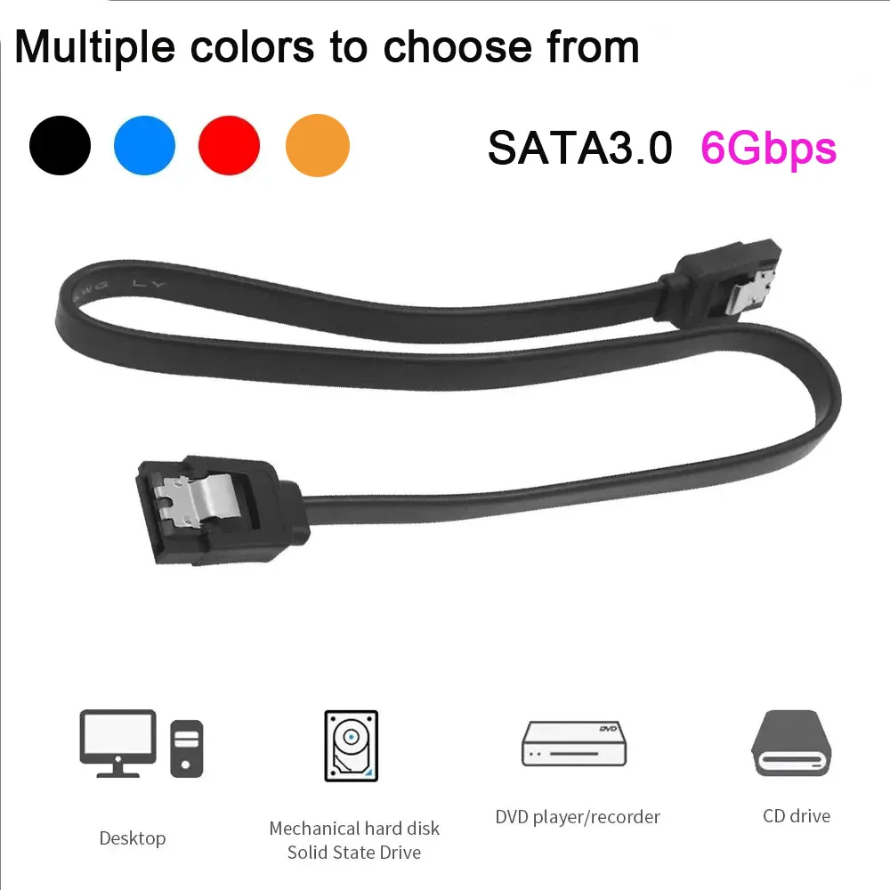 High speed SATA 3.0 hard drive data cable, solid-state, serial data cable, flexible SATA, fast transfer, 39cm