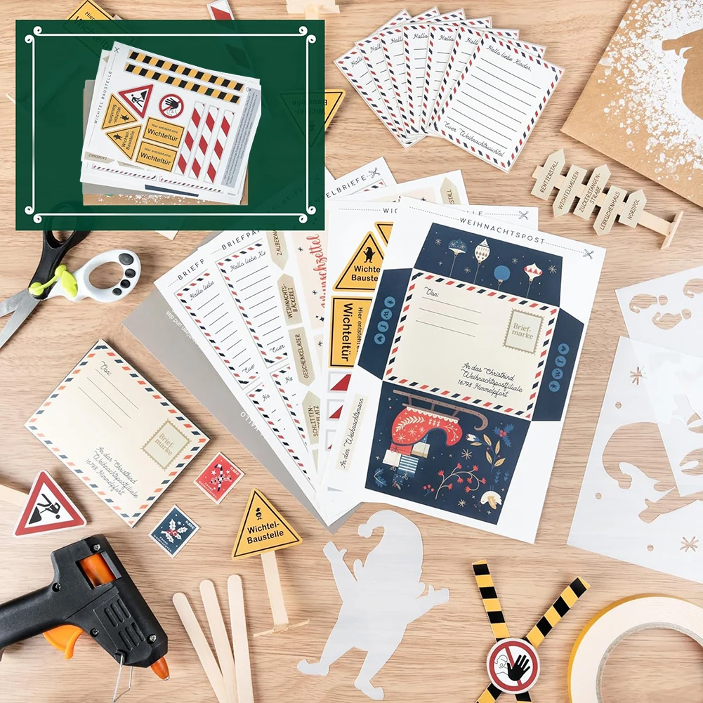Puppenhaus Weihnachten Dekore Mini Tür Weihnachten Set Miniatur Gnom Zubehör Holz Elf Tür Set fantastische Geschenke für Kinder