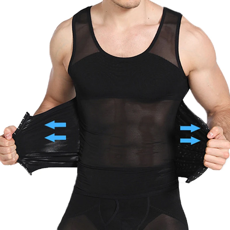 Men\'s Body Shaper Compression Vest Abdomen Shapewear Tummy Slimming Sheath Gynecomastia Shapers Corset Waist Trainer Fajas Tops