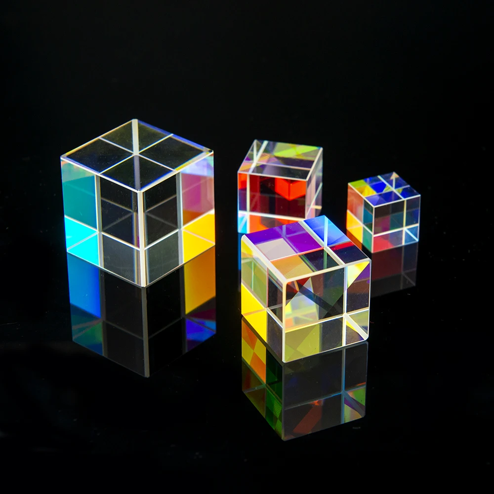 15mm 18mm 20mm 23mm RGB X Cube Prism Cross Dichroic Physics Teaching Polyhedron Small House Pyramid Decoration Rainbow Lens