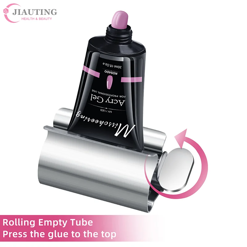 Exprimidor de pegamento para extensión de uñas, rodillo de tubo, dispensador giratorio para extensión de uñas, tubo de pegamento, accesorios de herramientas para uñas, 1 ud.