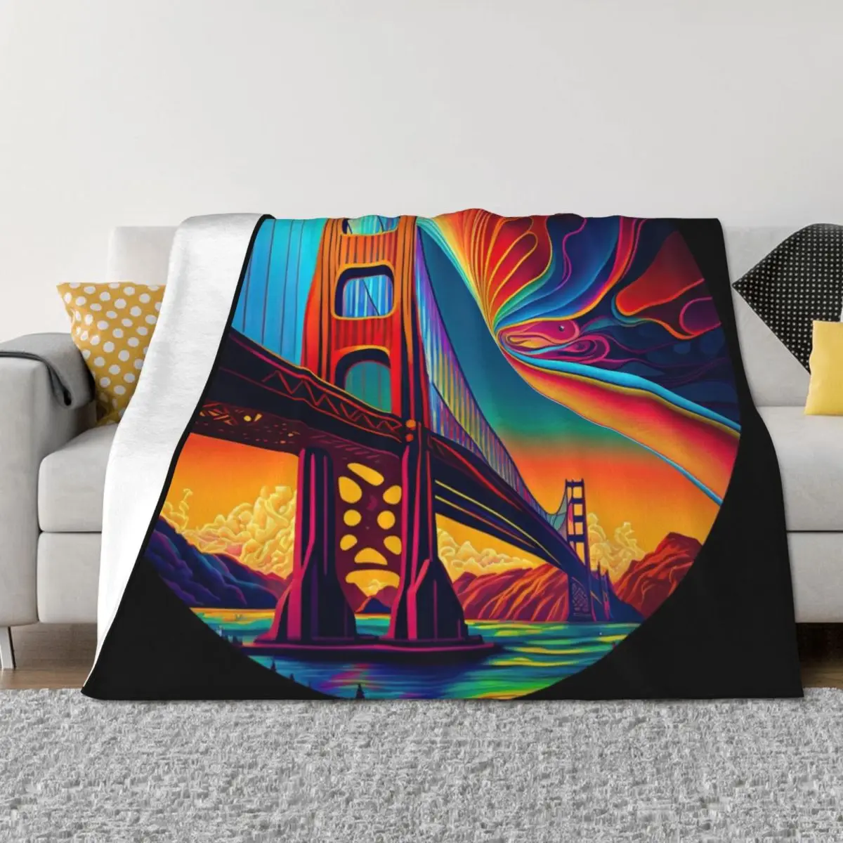 

Golden Gate Bridge v2 Throw Blanket funny gift Kid'S Heavy For Decorative Sofa Blankets