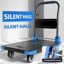 AIRAJ Platform Hand Truck Portable Trolly Fully Folded Compact Push Cart Capacity Heavy Duty Dolly Practical Handling Tools
