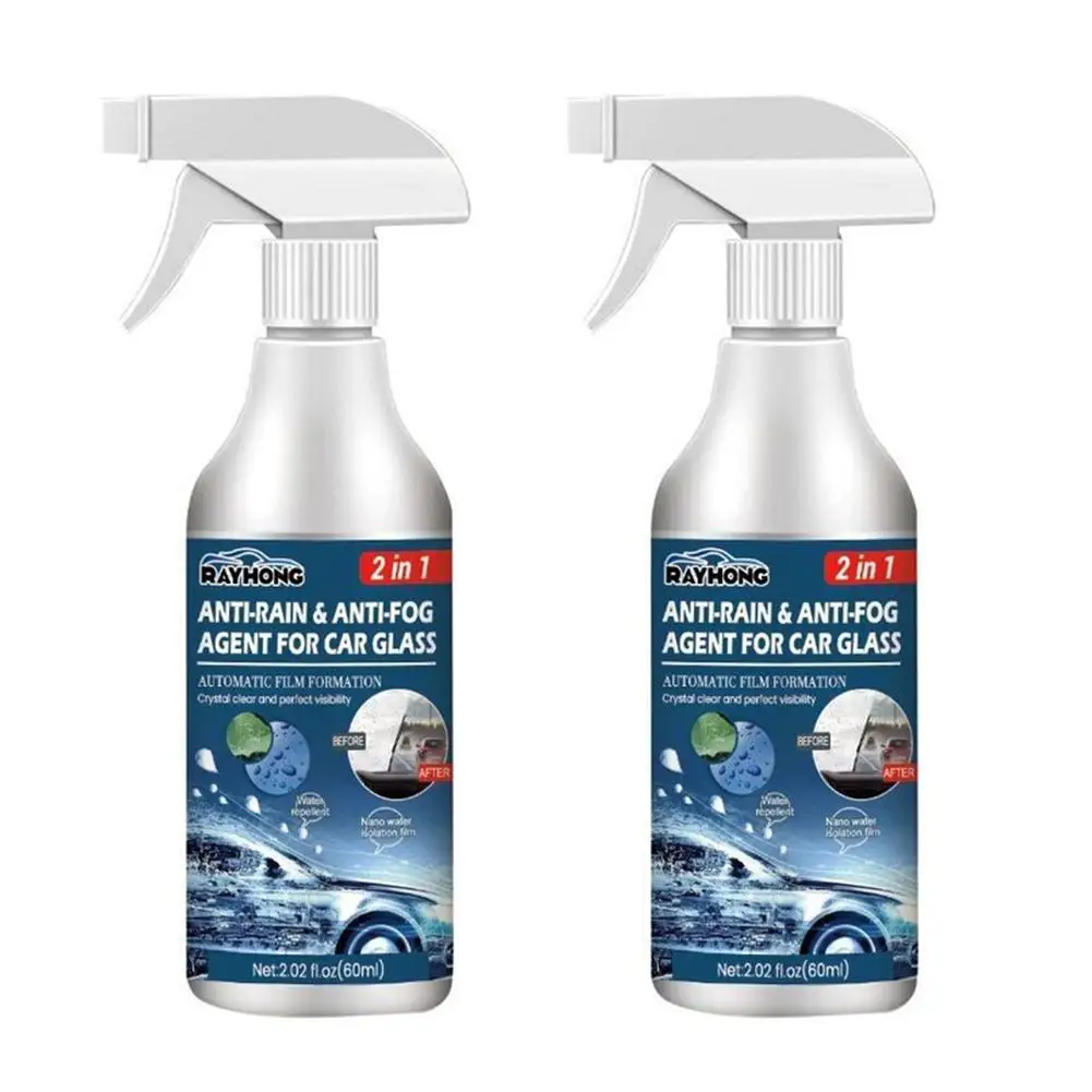 60/120ml Car Glass Waterproof Coating Agent, Auto Anti Fog Anti Rain Repellent Spray Nano Rain Remover For Windows, Windshi W0R9