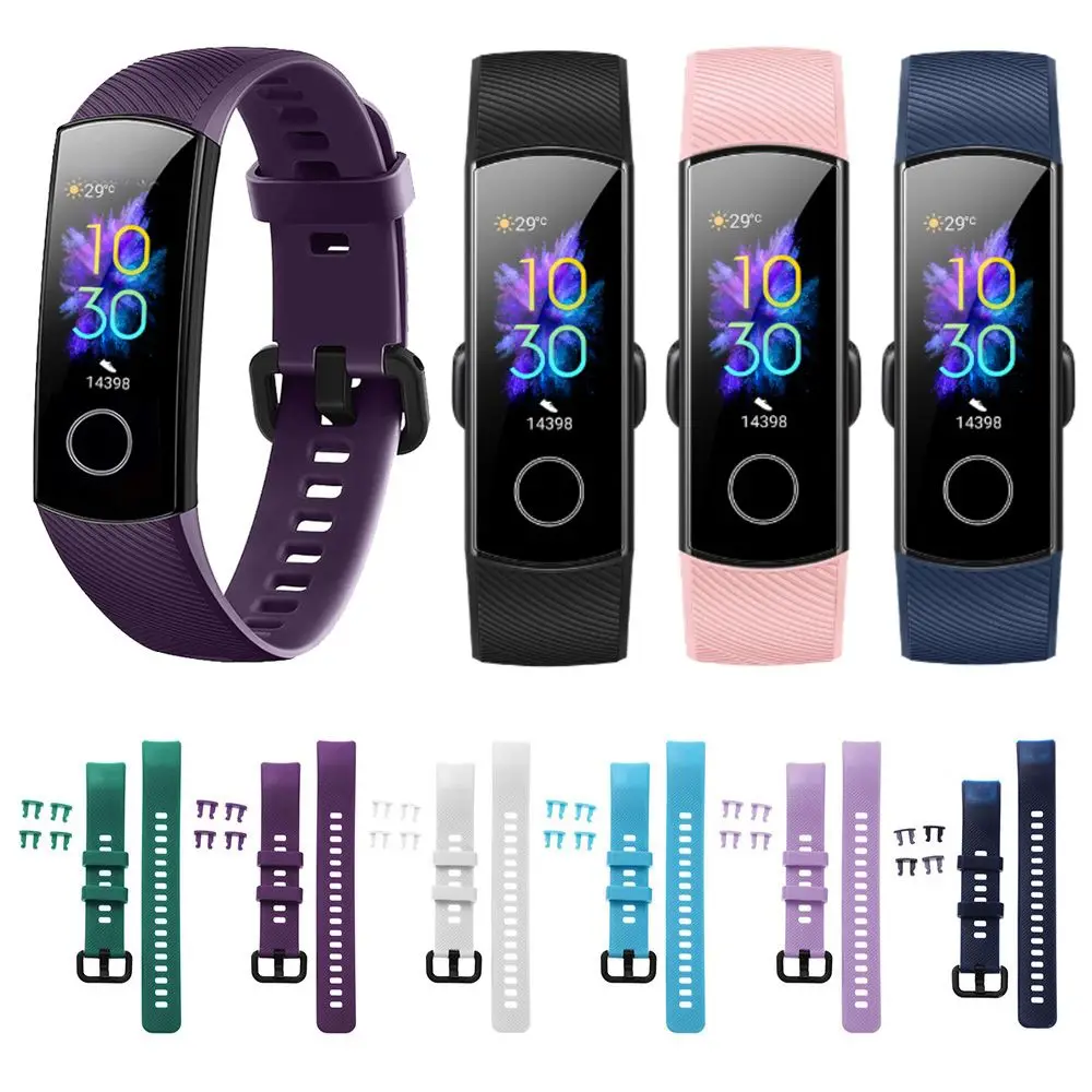 Soft Wristbands Bracelet Silicone Replacement Strap For Honor Band 5 4 Watch Band