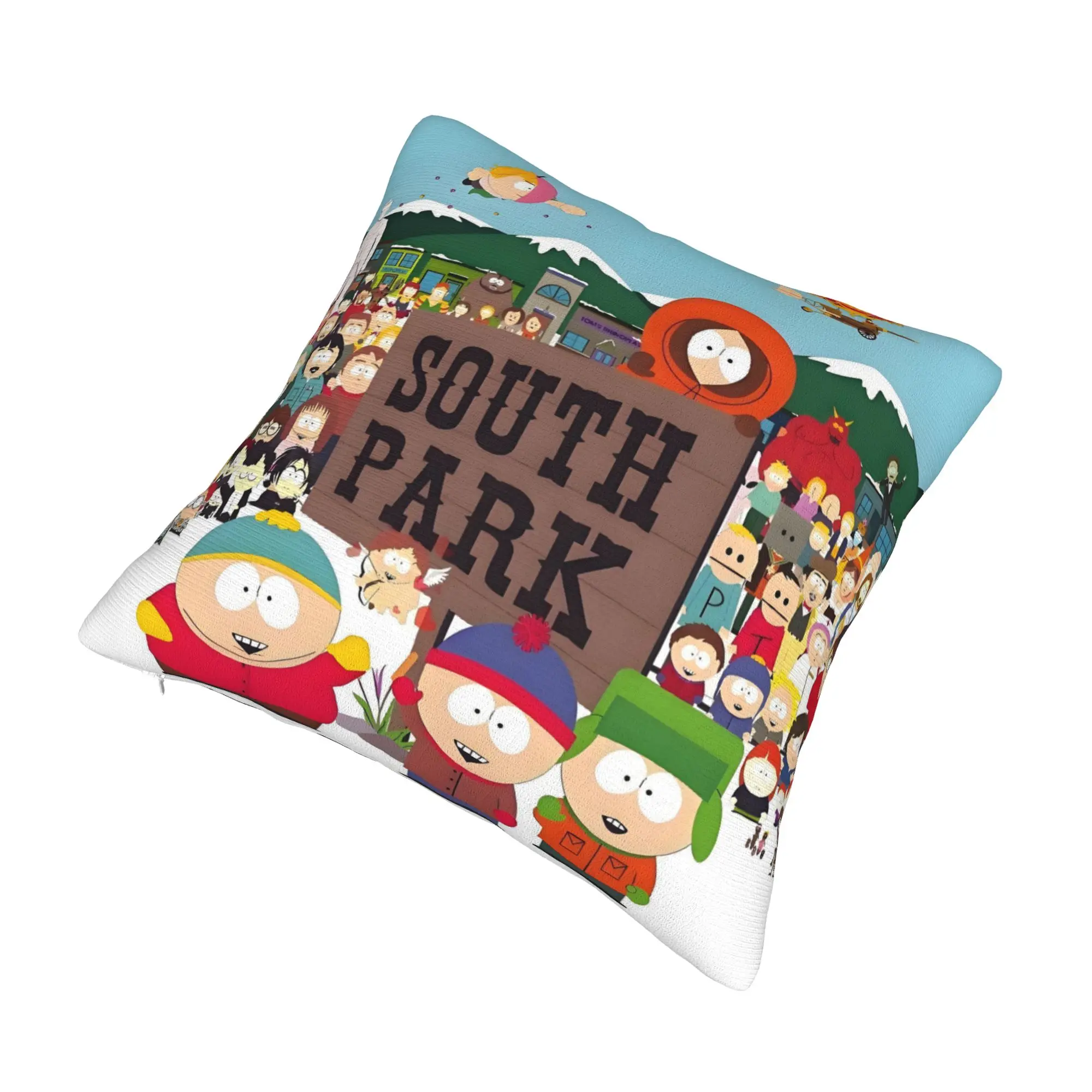 South Parks Destroyer Cushion Cover 40x40cm Animation Velvet Cute Throw Pillow Decoration Salon