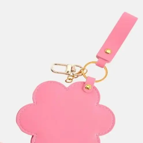 PU lederen bloemvorm make-upspiegel ronde ultradunne lichtgewicht cosmetische spiegels draagbare mini draaibare reiszakspiegel