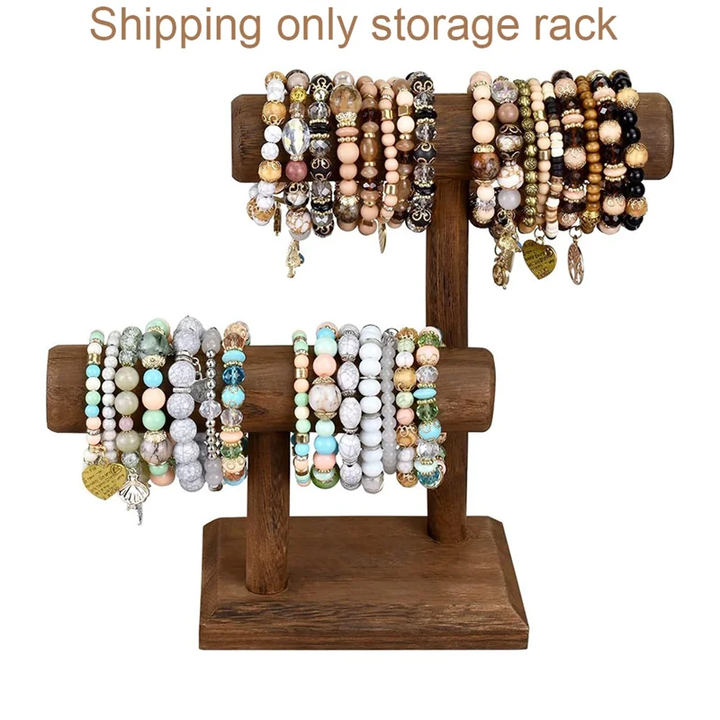 ABLL-soporte para reloj, torre de exhibición de reloj de madera, organizador de joyas para pulseras y collares, organizador de soporte para reloj