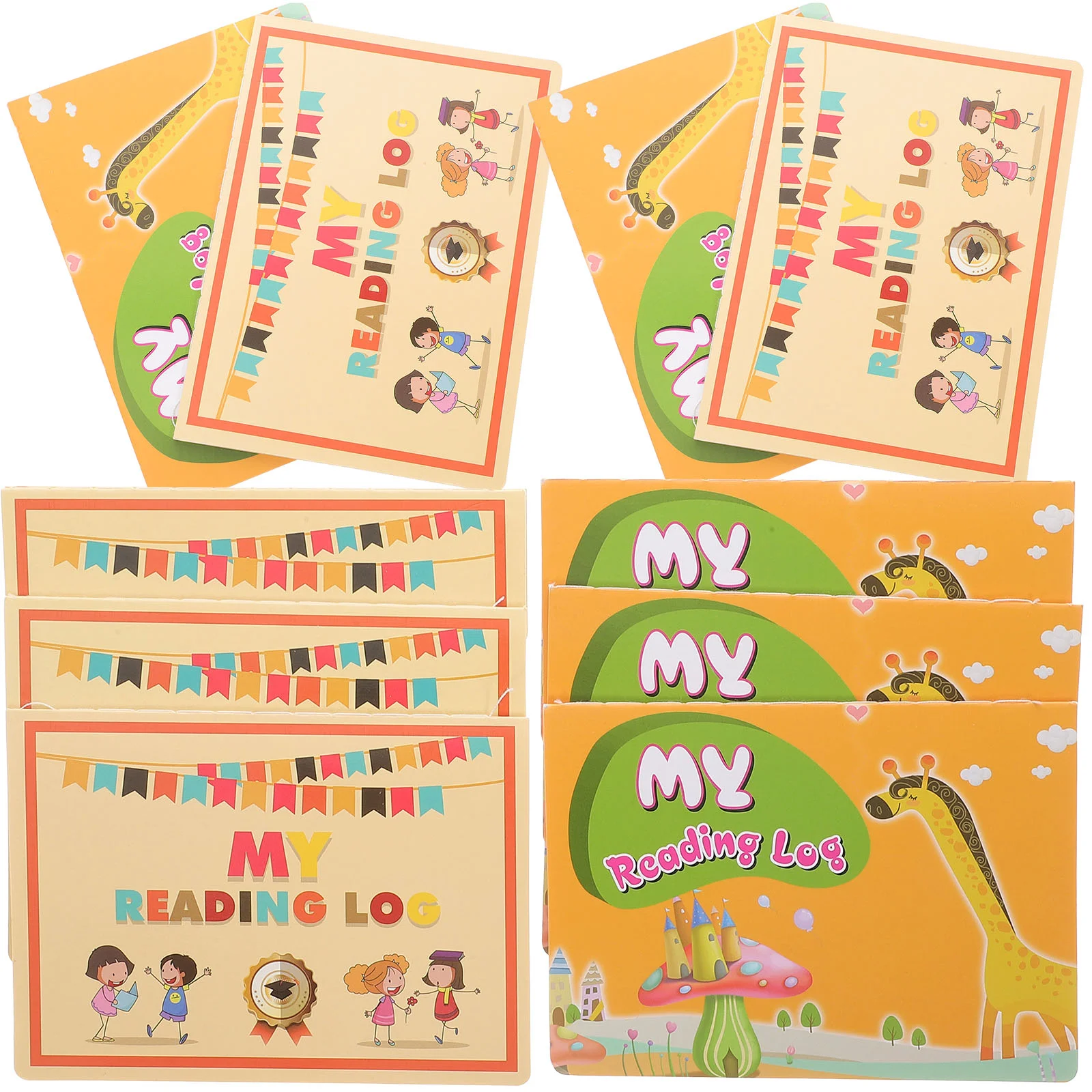 

10 Pcs English Passbook Printing Bankbook Writing Convenient Reading Log Kids Portable Cartoon Pattern Books