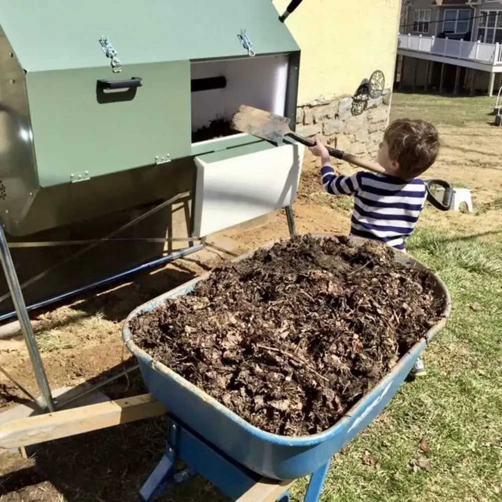 

Special Offer70 Gallon Outdoor Dual Chamber Compost Tumbler With Galvanized Construction