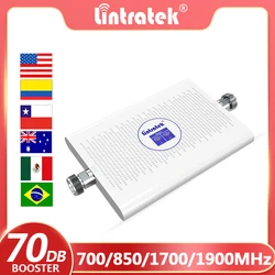 Lintratek 4G Cellular Amplifier 700 850 1700 1900 B2 B4 B5 B28 LTE 2G 3G 4G Signal Booster ALC Mobile Phone Repeater