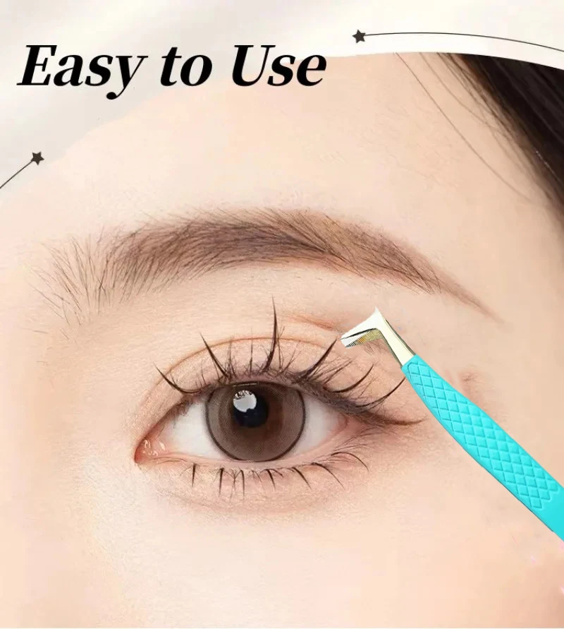 เคล็ดลับเส้นใย Lashes แหนบเส้นใยแหนบปลายขนตาสแตนเลส Lash แหนบสําหรับ Eyelash EXTENSION Tweezer