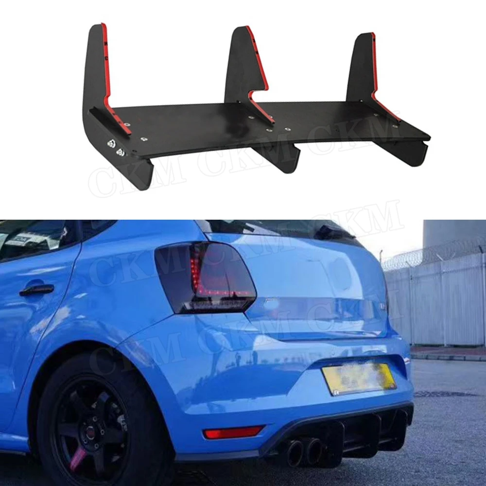 

For Polo GTI Rear Lip Diffuser Spoiler Trim Fins Shark Cover For Volkswagen VW Polo GTI 2015 2016 Bumper Protector Car Styling