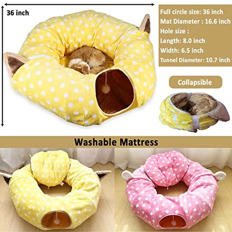 SHUANGMAO Cat Tunnel Toys Collapsible Cat Nest Kitten Bed Tunnels Interactive Play Toy Indoor Tent For Cats Pet Products 2 In 1