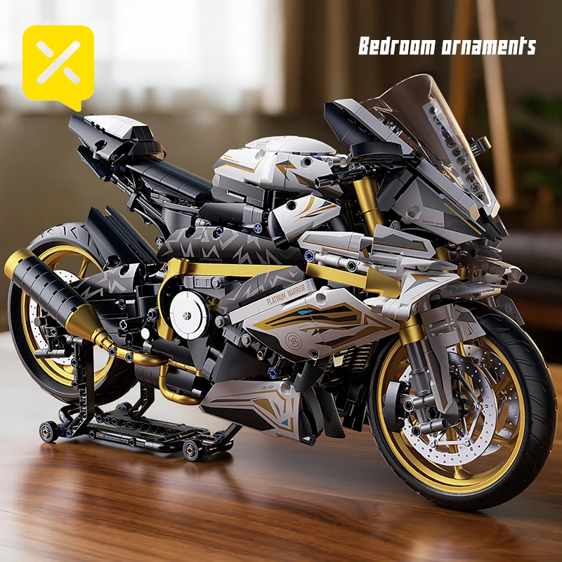 

1:5 Alloy Motorcycle Desktop Decorations 2078PCS Racing Building Block Model Toys Superbike Mechanical Building Kit Festive Gift