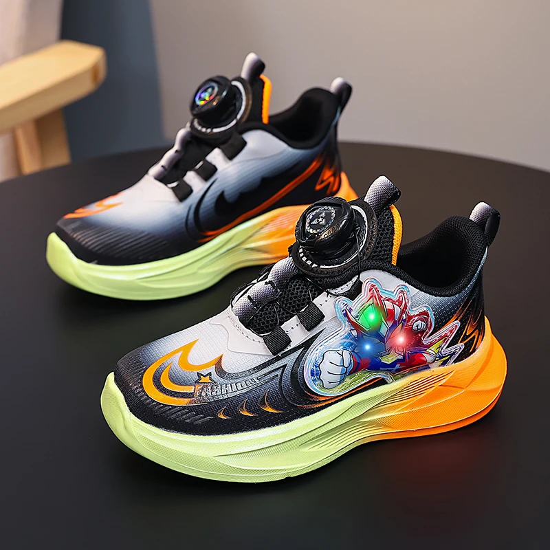 Childrens Sports Shoes Hot Selling Mesh Breathable Student Boys Basketball Sneakers Teenagers Outdoor Training Running Shoes