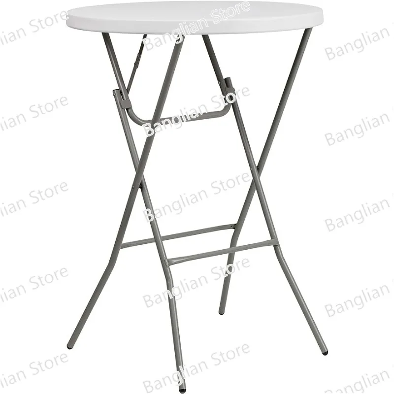 

Round Folding Bar Height Table for Parties and Commercial Events, Indoor/Outdoor Plastic Bar Height Folding Table, White