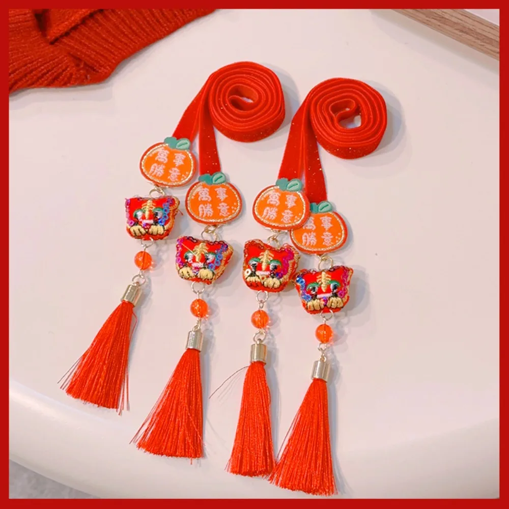 Creative Chinese Style Braided Hair Rope Dragon Koi Carp Children Hair Band Ancient Style Bell New Year Hair Wear Kid