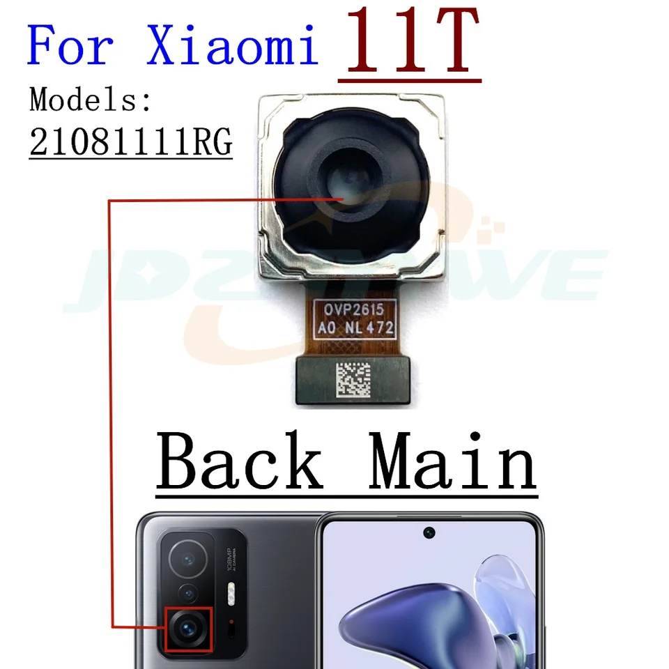 108MP Back Main Camera For Xiaomi Mi 11T Pro 11TPro Front Selfie