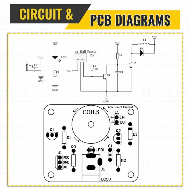 DIY Electromagnetic Swing Experimental Electronic Kit Supply With LED Flashing Sensing DIY Electronic Kit