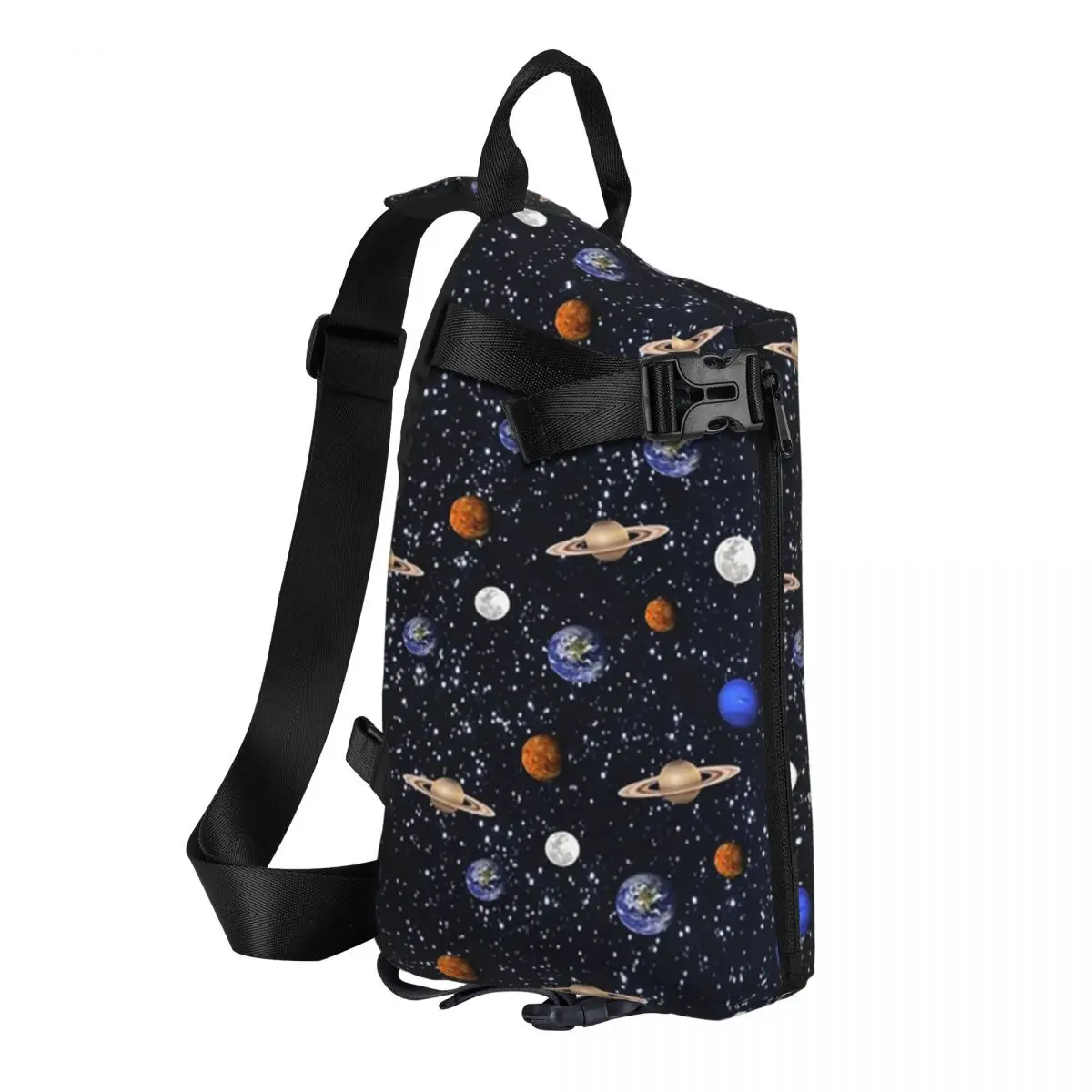 Solar System Space Planets Universe Chest Bag Men Sling Crossbody Backpack Chest Bag Travel Hiking Daypack Shoulder Bag