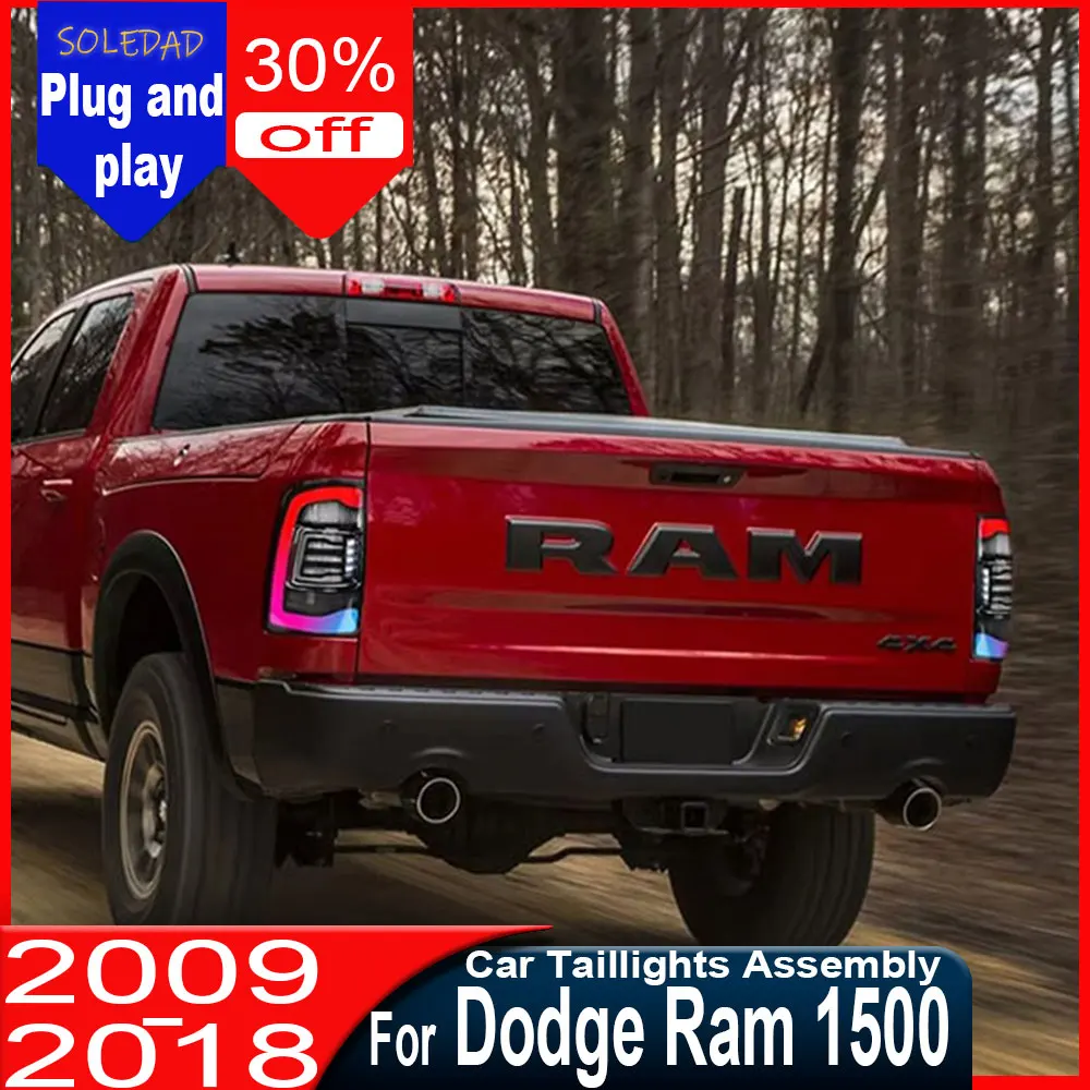Car Tail Light for Dodge Ram 1500 2009-2018 Pickup Truck Ram Modification Rear Tail Light Turn Signal with Flowing Ligh