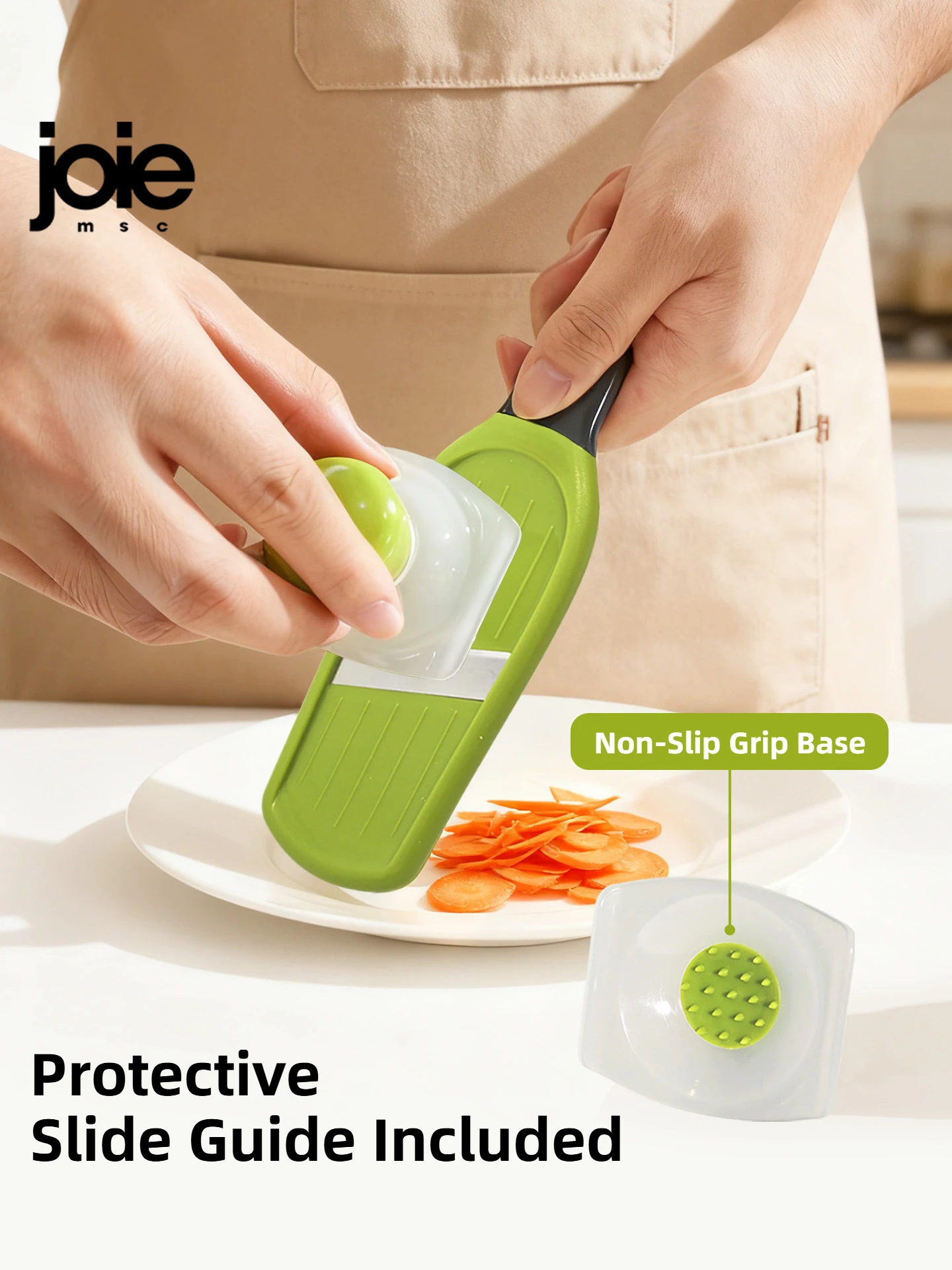 قطاعة خضراوات من الفولاذ المقاوم للصدأ من Joie Mini Mandoline لأدوات إكسسوارات المطبخ والبطاطس والجزر والخيار والجبن