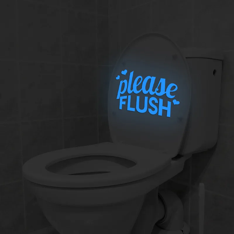 ملصق مرحاض مضيء يتوهج في الظلام مع تصميم الحب، ملصق تذكير، ذاتي اللصق