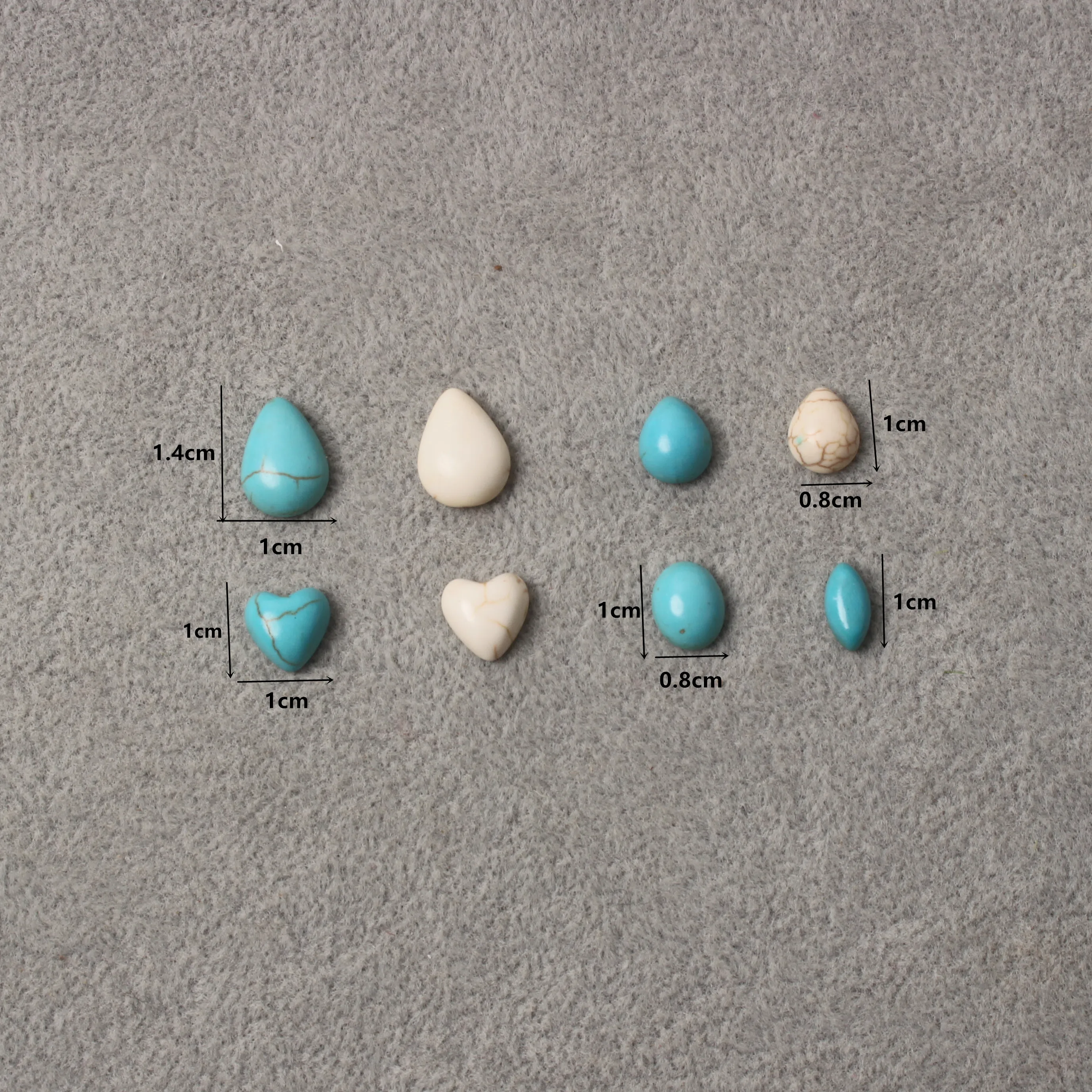 100 個プレーンブルーターコイズ平底ハートドロップオーバル - Turquoise Stone Ring のレビューと価格