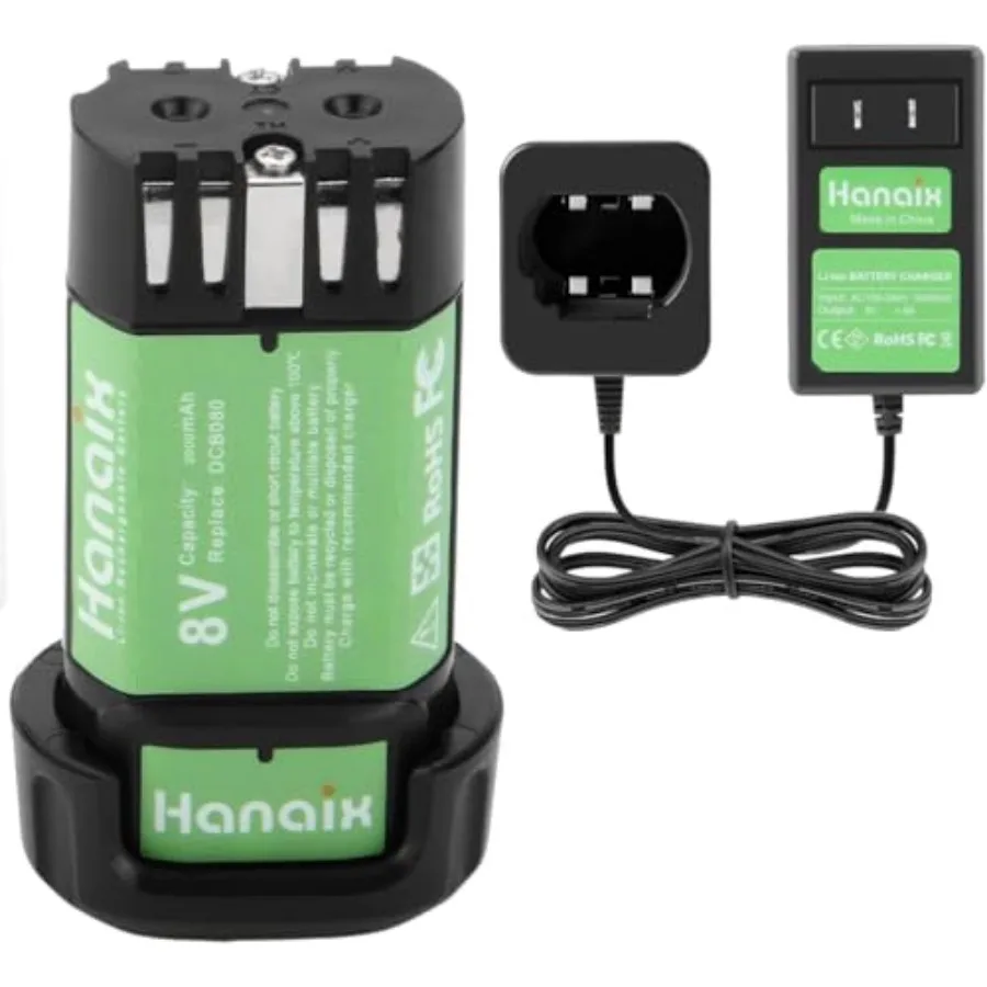 

【Spot goods】2000mAh 8V Battery Charger Set for DEWALT DCB080 DW4390 DCF680 DCF680N1 DCF680N2 DCF680G2 Fit for DEWALT 8V Battery