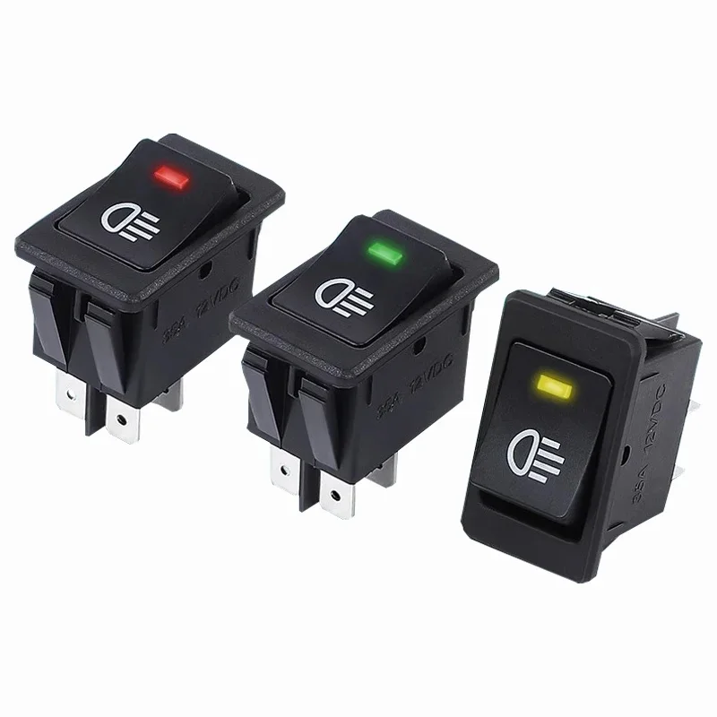 Car Auto Fog Light Rocker Toggle Switch 12V 35A Boat Shape LED Dashboard Switches Button Automobile Interior Parts