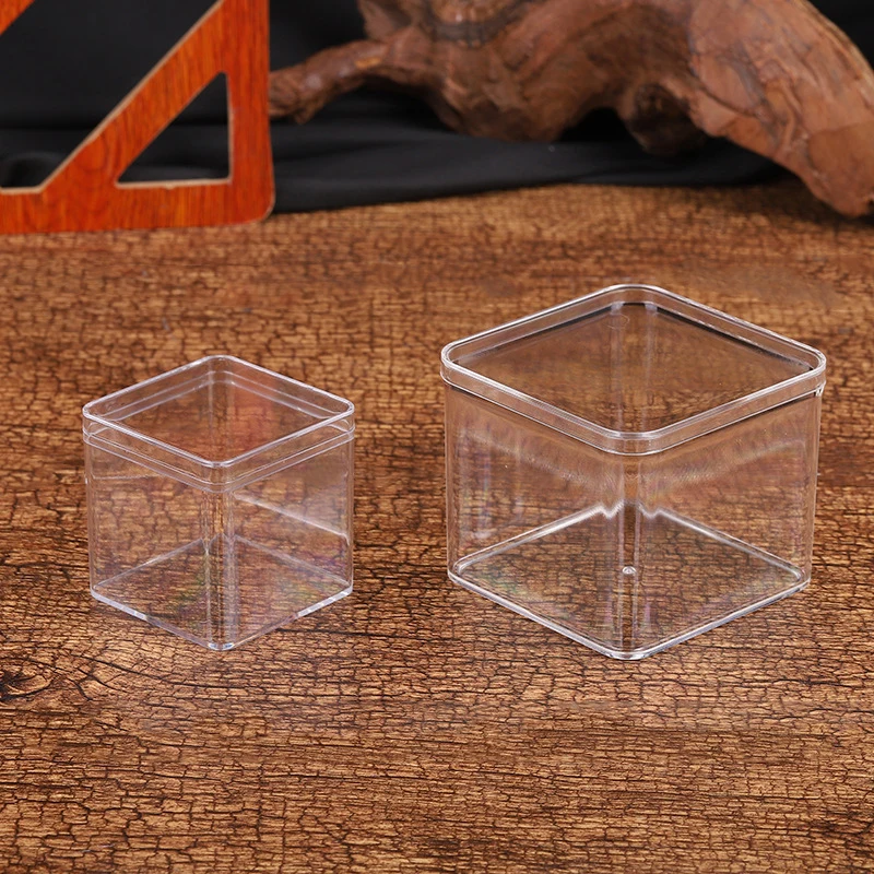 1Pcs Square Jewelry Storage Box Clear Acryl Cube Portable Jewelry Storage Earrings Necklace Ring Jewelry Display