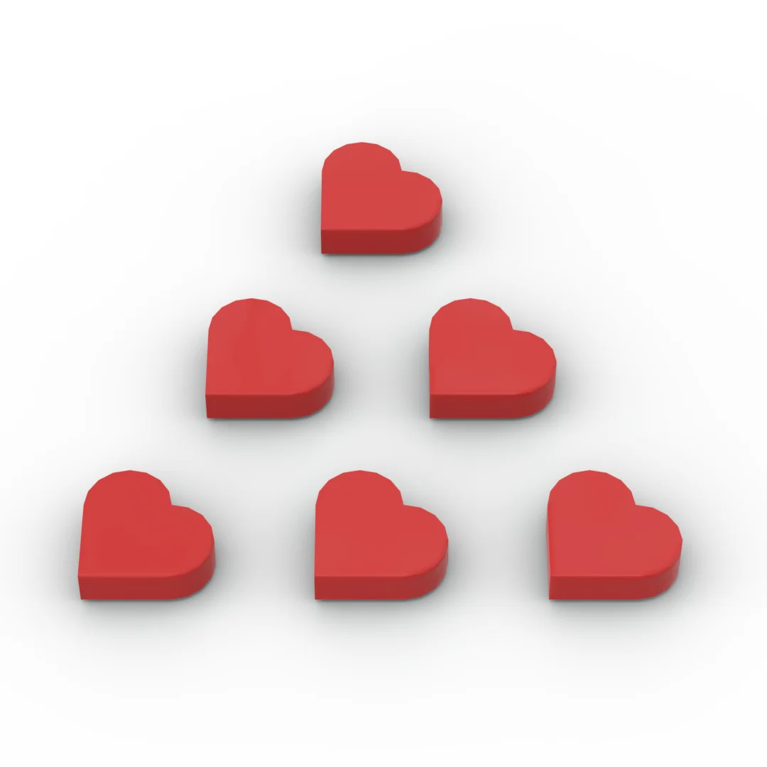 300pcs/LOT Tile 1x1 Heart 39739 Special Brick Pixel Art Painting Valentine\'s Day Christmas Scene Gift Building Block Accessories