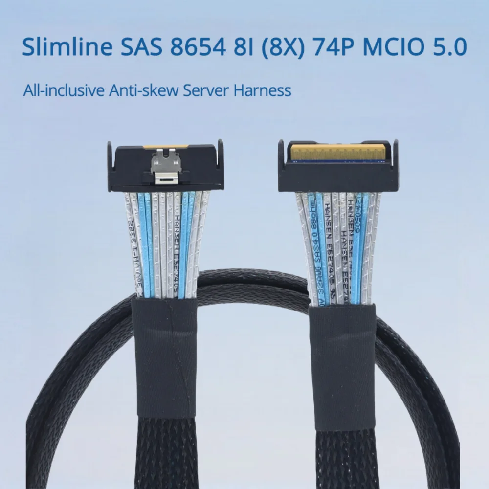 

Slimline SAS 8654 8I (8X) 74P MCIO 5.0 Универсальная длина серверного жгута с защитой от перекиса Дополнительно 0,5 м 0,6 м 1 м