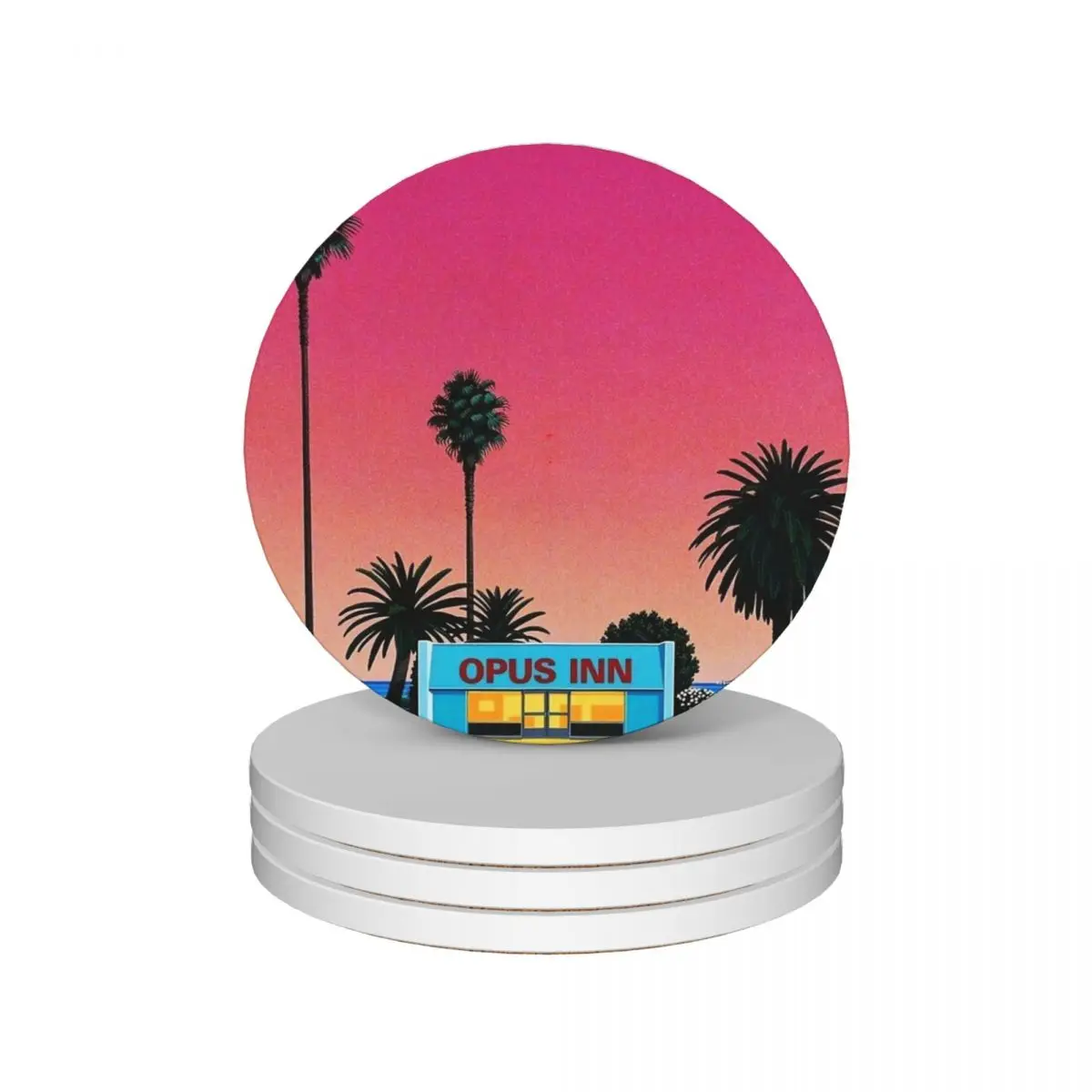 

Hiroshi Nagai Vaporwave Ceramic Coasters (Set of 4) drink set mug mat white animal Coasters