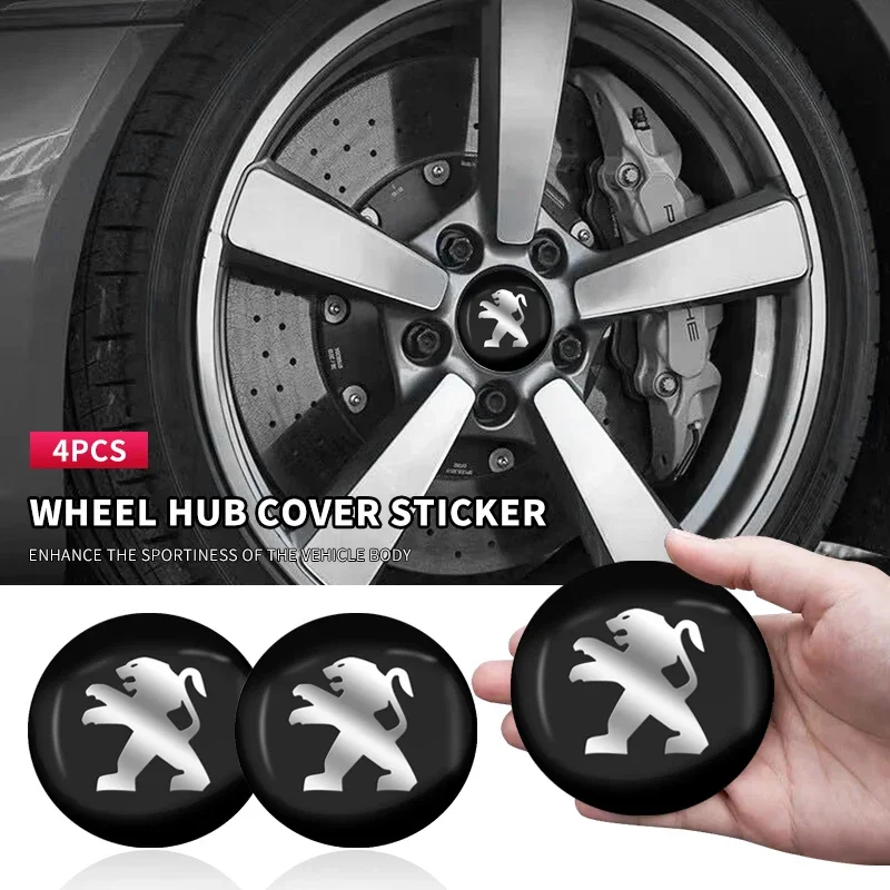 4 قطعة 56/60 مللي متر سيارة عجلة مركز محور قبعات لاصق للشعار FitFor بيجو 206 208 308 406 508 2008 3008 الملاكم المسافر اكسسوارات السيارات #1