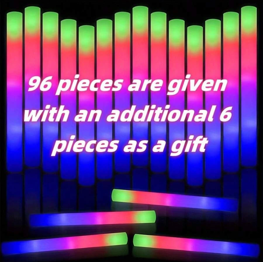 Flashing Led Foam Sticks Party - Foam Glow Sticks Vibrant Electric Multicolor