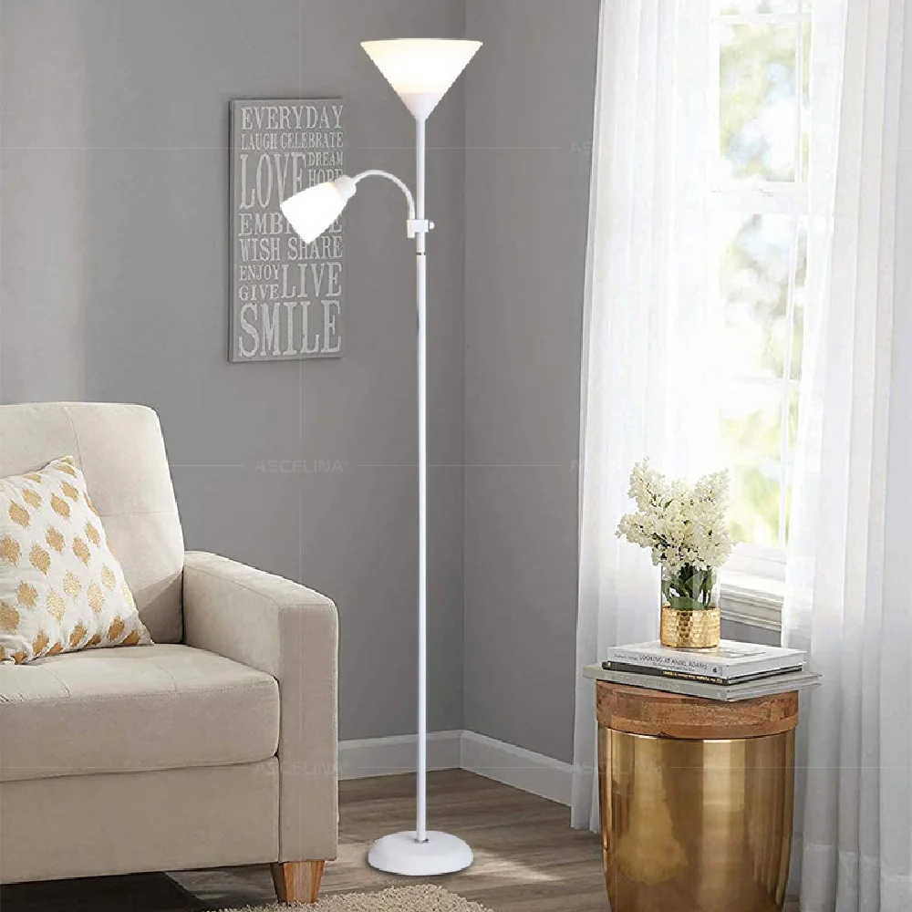 Nordic LED floor lamp modern vertical table lamp living room study bedroom bedside simple multifunctional mother and son lamp