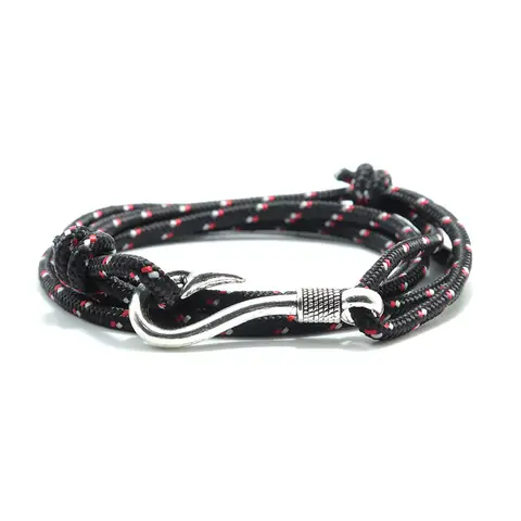 Noter Männer Paracord Armband Multilayer Einstellbare Überleben Armband Kreative Fisch Haken Schnur Armband Homme Freizeit Zubehör