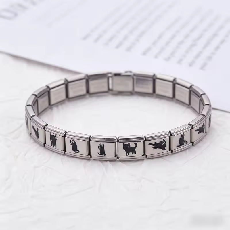 For Women Men Italian Charm Link 9mm Width Silver Gold Color Stainless Steel Bracelets on Hand DIY Making Jewelry Wholesale - Image 22