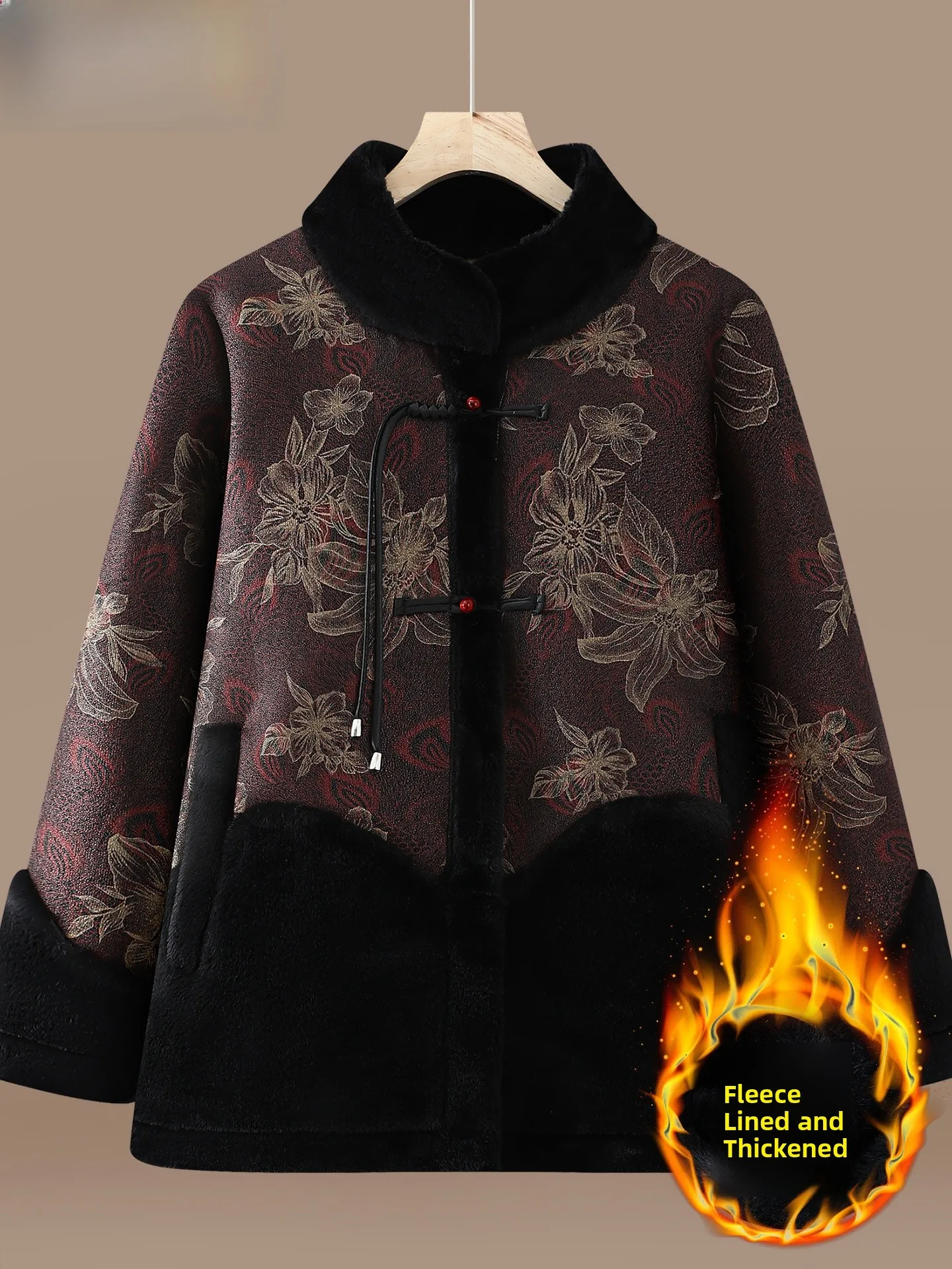 

Thiened Fce Lined Winter Coat for Women ly Faionable Fur Inteated Leather Coat Long Pants Regular Sve