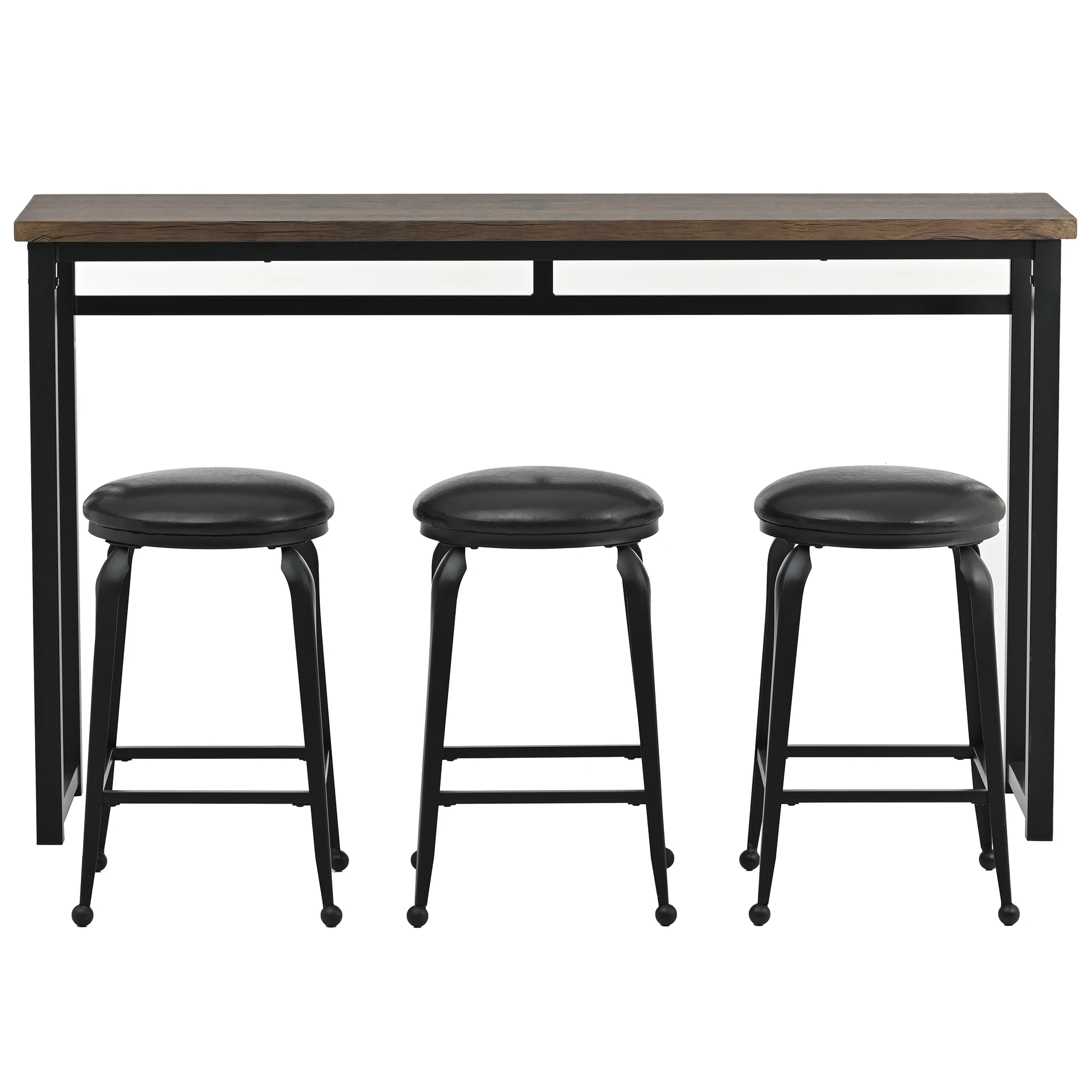 Juego de mesa de 4 Uds., mesa de Pub moderna con altura de mostrador, mesa consola larga con 3 taburetes para comedor y Bar