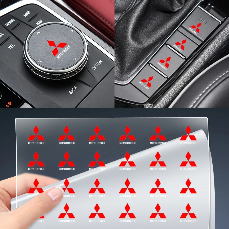 1/2/5/10pc Car Badge Interior Decals for Mitsubishi Ralliart Lancer Outlander Pajero L200 ASX Mirage Eclipse Montero EVO9 Galant