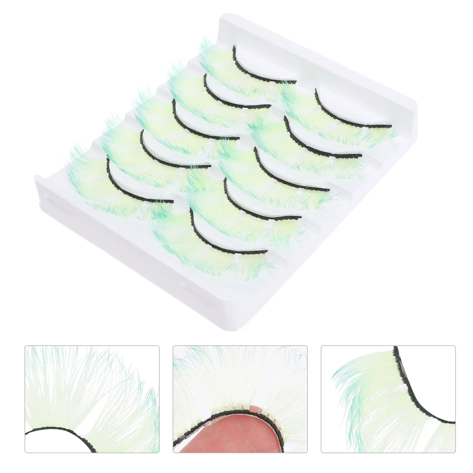 

Colored False Eyelashes 5 Pairs Short Styles Easy to Wear Natural Look Fluorescent Design Suitable for Dating Night