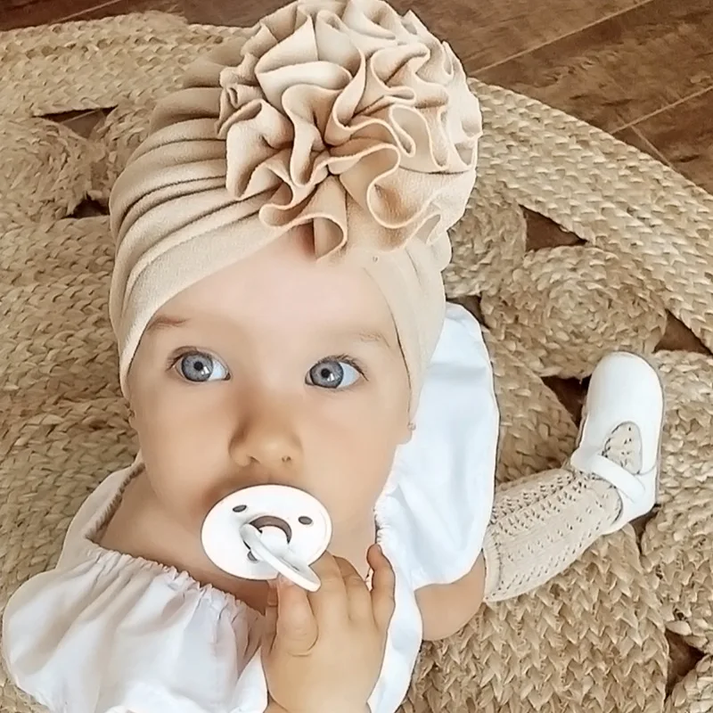 Lovely Flower Baby Hat Soft Baby Girl Hat Turban Infant Toddler Newborn Baby Cap Bonnet Headwraps