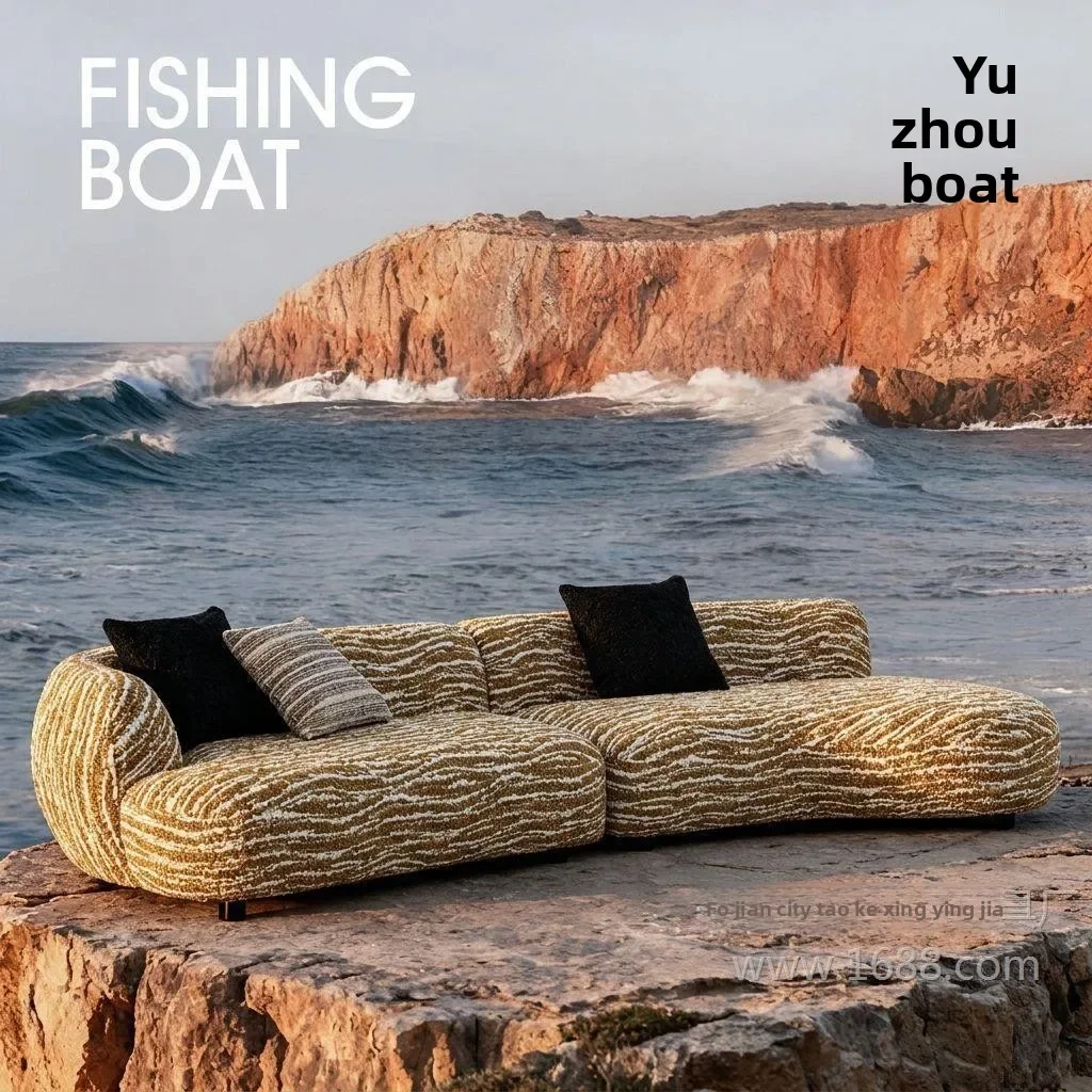 CX light luxury Italian design fishing boat sofa medieval straight row concubine single armrest special-shaped sofa