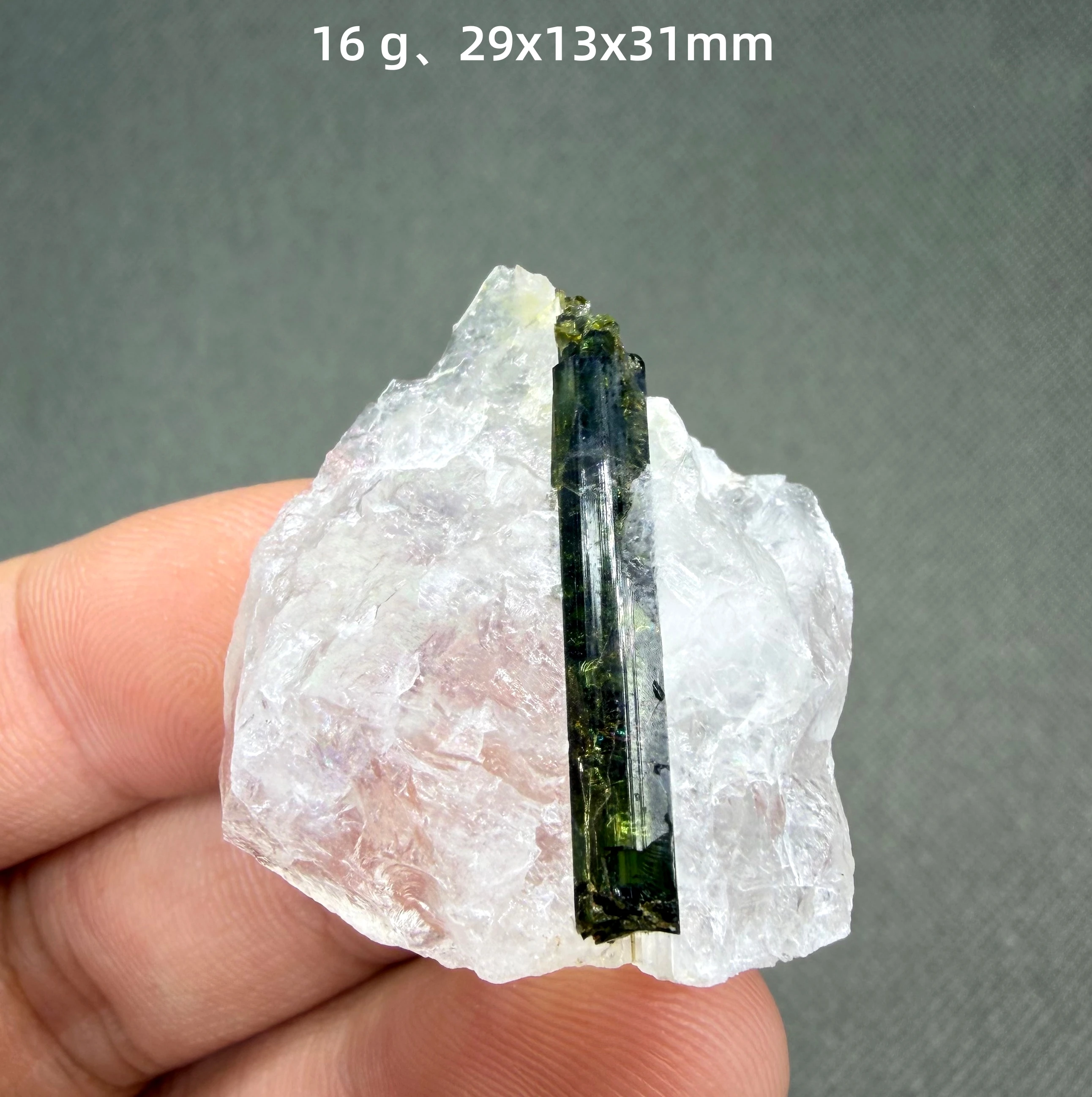 Natural green tourmaline pillars mineral specimens + healing quartz crystals and stones rock gemstone view 4