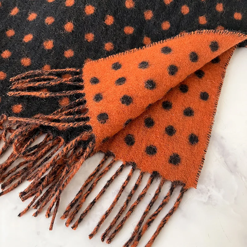 2023 Autumn/Winter New 100% Pure Wool Scarf~Selected Australian Wool Versatile Couple Scarf for Warmth and Thick Dotted Shawl